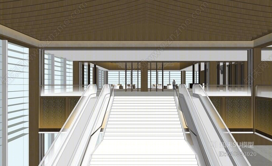 中式会议中心室内设计SU模型下载【ID:630333020】