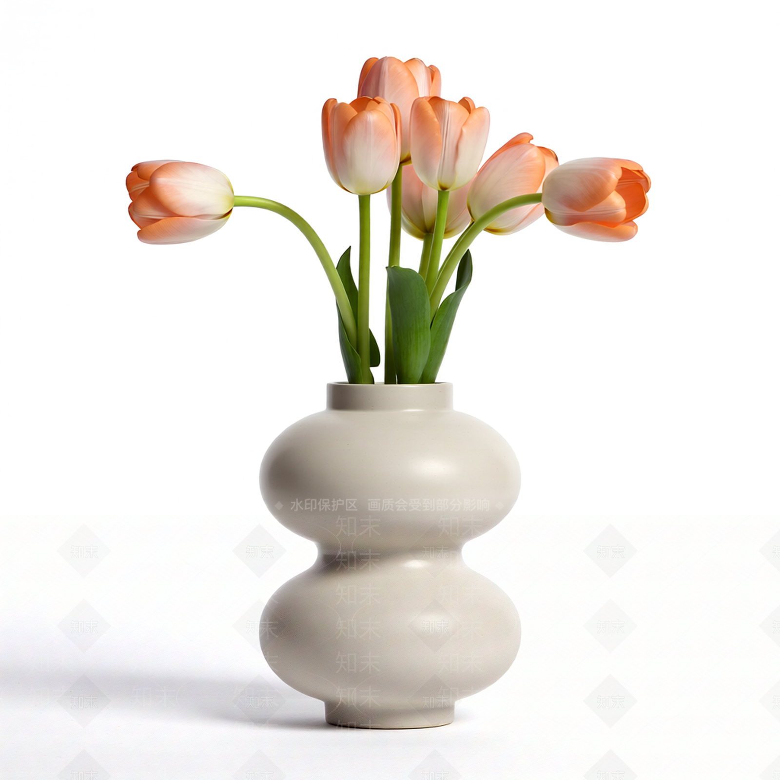 花瓶3D模型渲染效果图