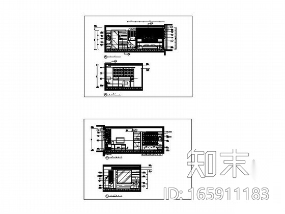 现代主卧室立面图cad施工图下载【ID:165911183】