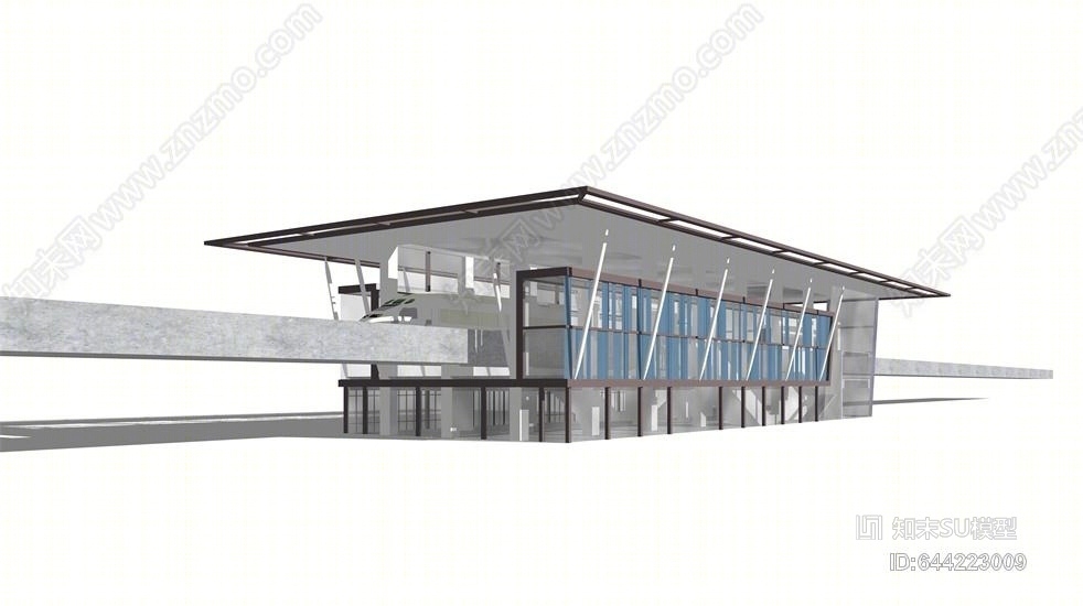 现代轻轨站地铁站SU模型下载【ID:644223009】
