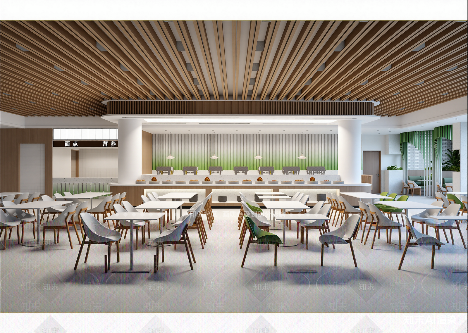 现代食堂3D模型下载【ID:1214596182】