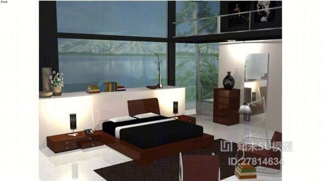 家居主卧室SU模型下载【ID:217871311】