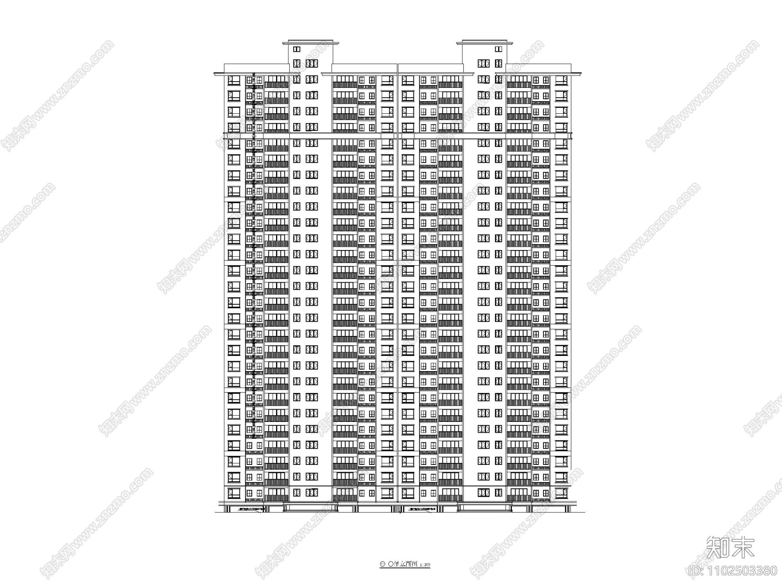 贵州高层住宅施工图施工图下载【ID:1102503380】