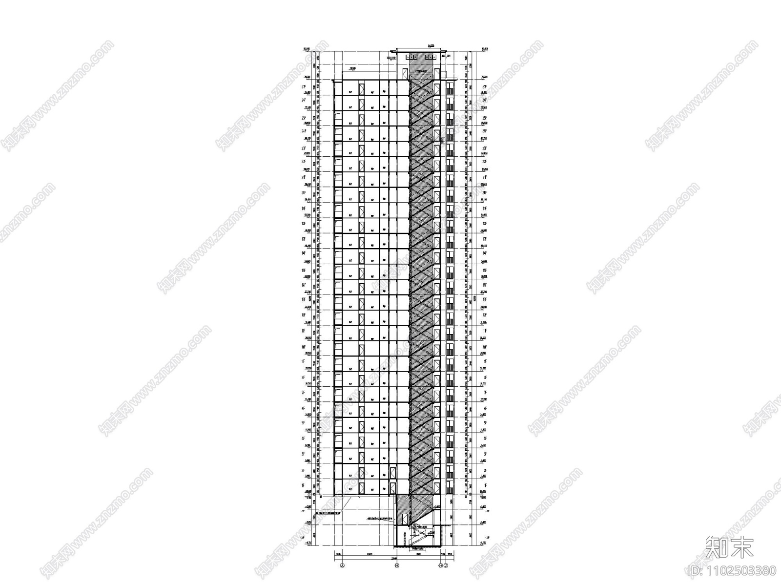 贵州高层住宅施工图施工图下载【ID:1102503380】