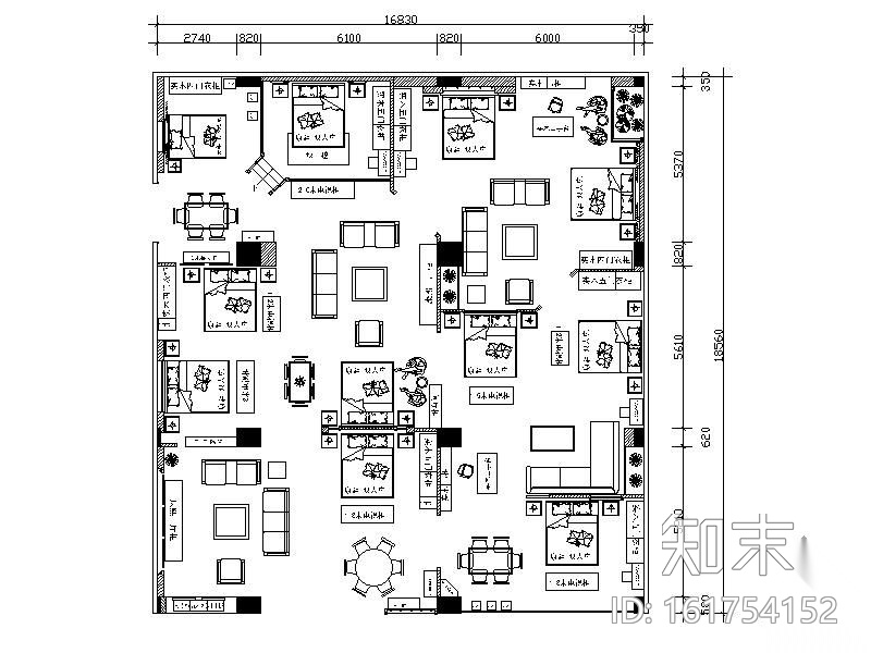 四川某中式家具专卖店cad施工图下载【ID:161754152】