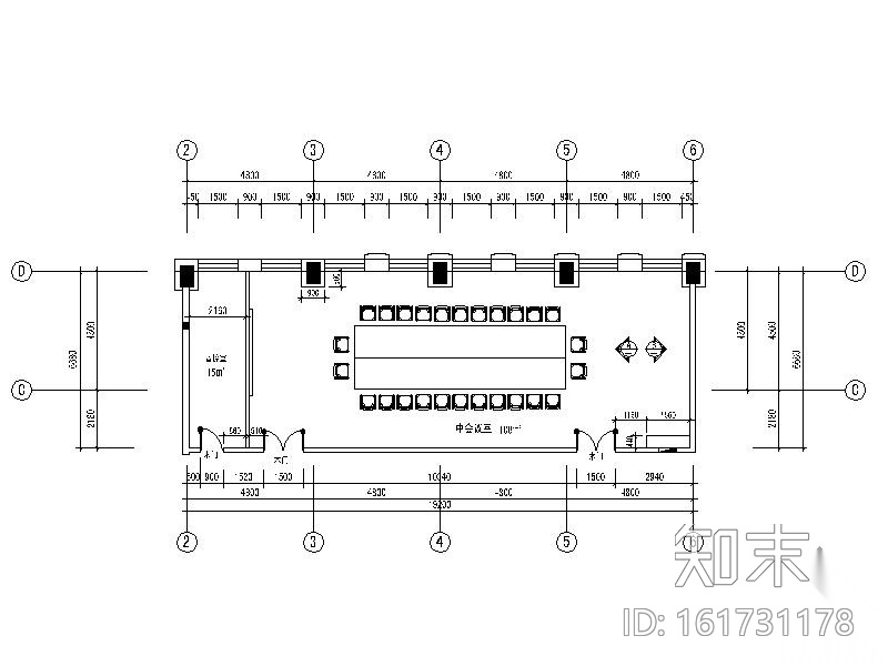 会议室装修施工图Acad施工图下载【ID:161731178】