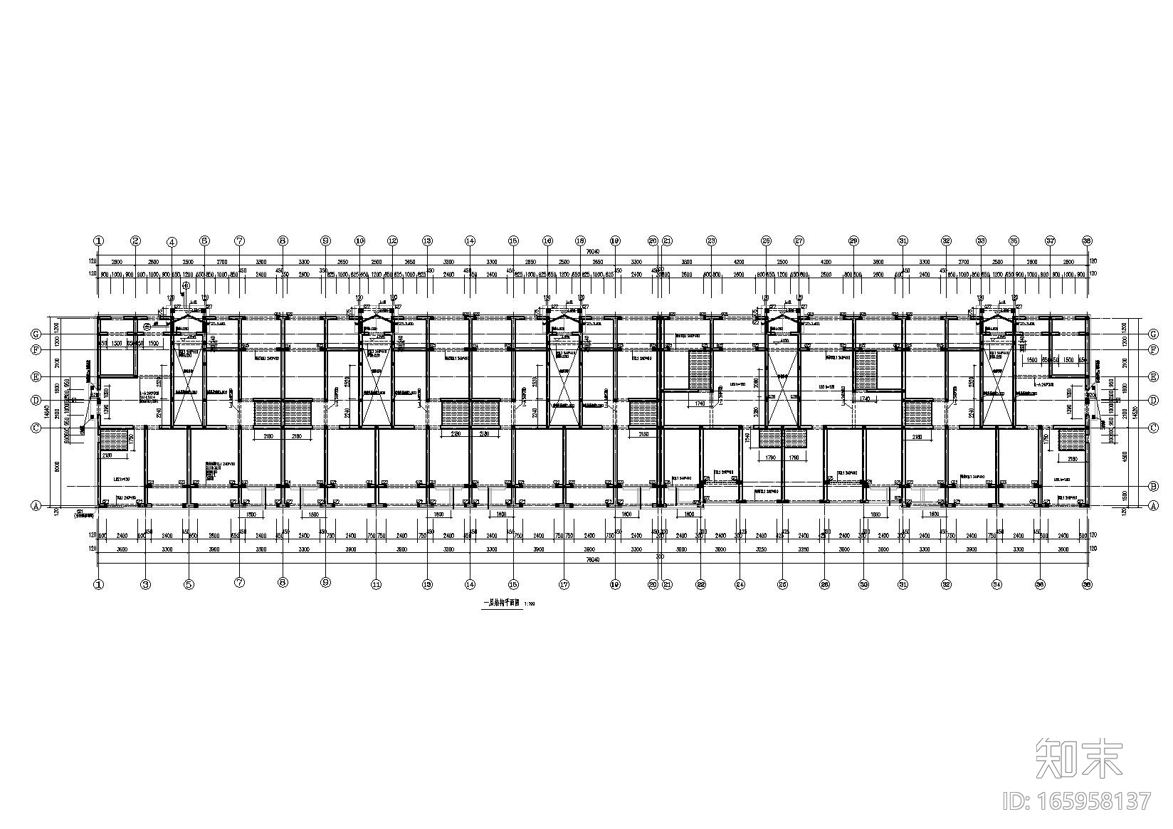 某六层砖混住宅楼结构施工图纸（现浇楼板）施工图下载【ID:165958137】