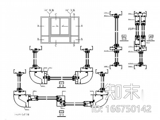 [合肥]某公寓彩铝中空玻璃窗节点cad施工图下载【ID:166750142】