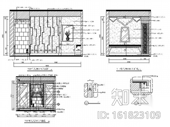 [陕西]美容养生新中式风格会所室内装修施工图（含效果）cad施工图下载【ID:161823109】