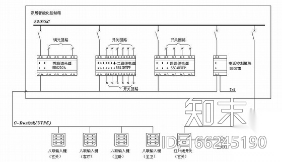 住宅智能照明控制原理图cad施工图下载【ID:166245190】