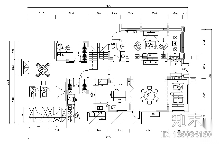 [重庆]复地花屿城住宅空间设计施工图（附效果图）施工图下载【ID:166034160】