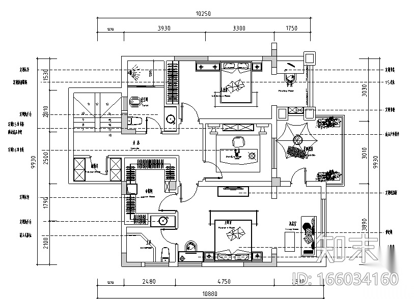 [重庆]复地花屿城住宅空间设计施工图（附效果图）施工图下载【ID:166034160】