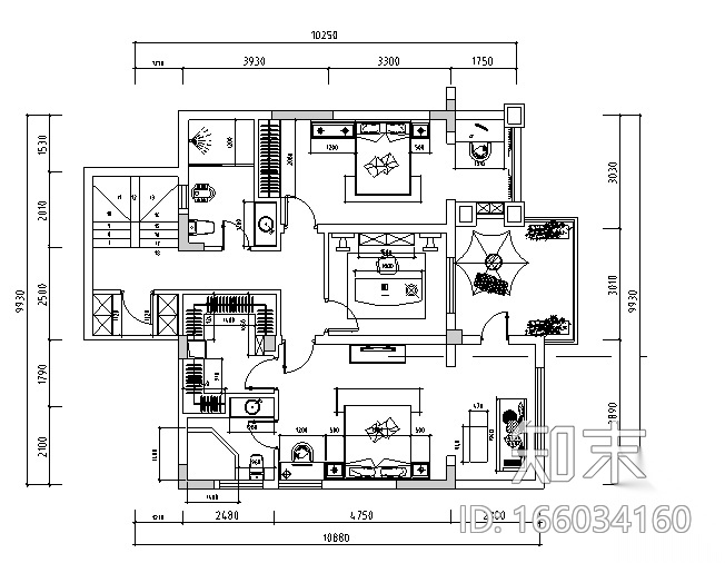 [重庆]复地花屿城住宅空间设计施工图（附效果图）施工图下载【ID:166034160】