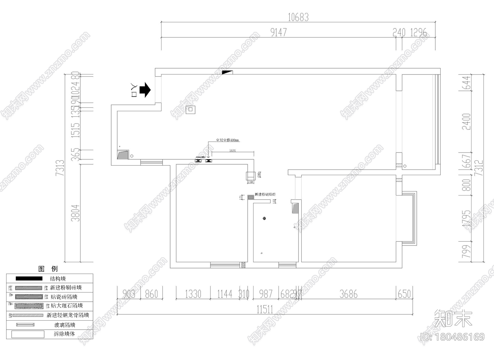 [江苏]南京江畔明珠二期27幢样板间施工图施工图下载【ID:180486169】