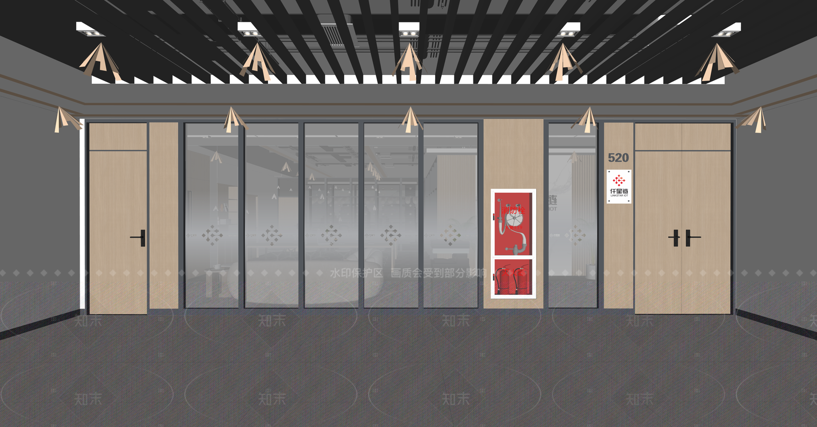 现代办公大堂SU模型下载【ID:1216032848】