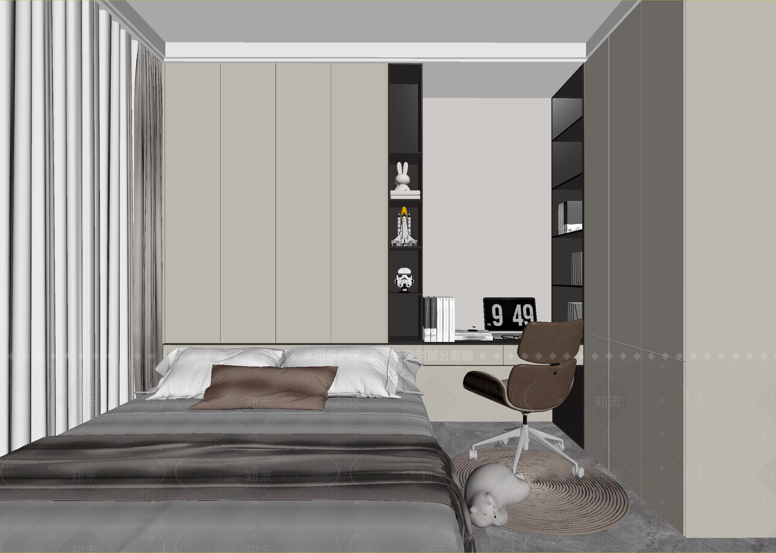 现代家居卧室3D模型下载【ID:1215924073】