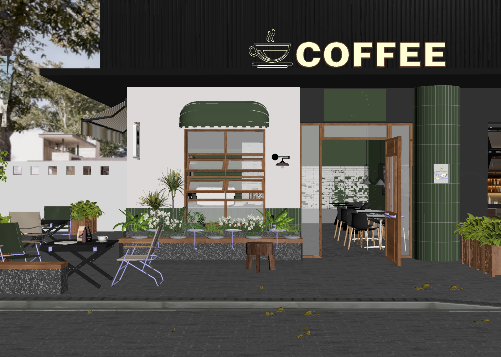 现代咖啡厅3D模型下载【ID:1214368218】