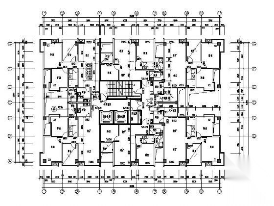 某二十七层一梯六塔式顶层复式商住楼建筑初步设计图cad施工图下载【ID:165922172】