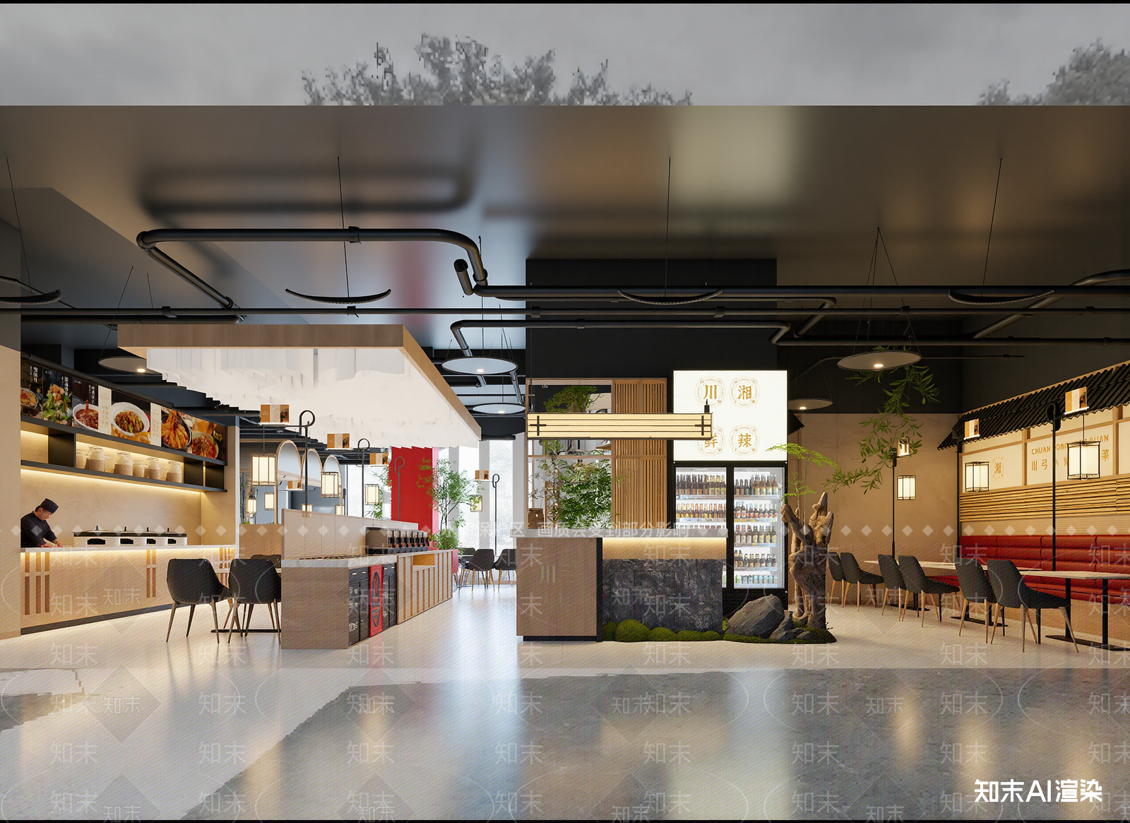 新中式火锅店3D模型下载【ID:1214288235】