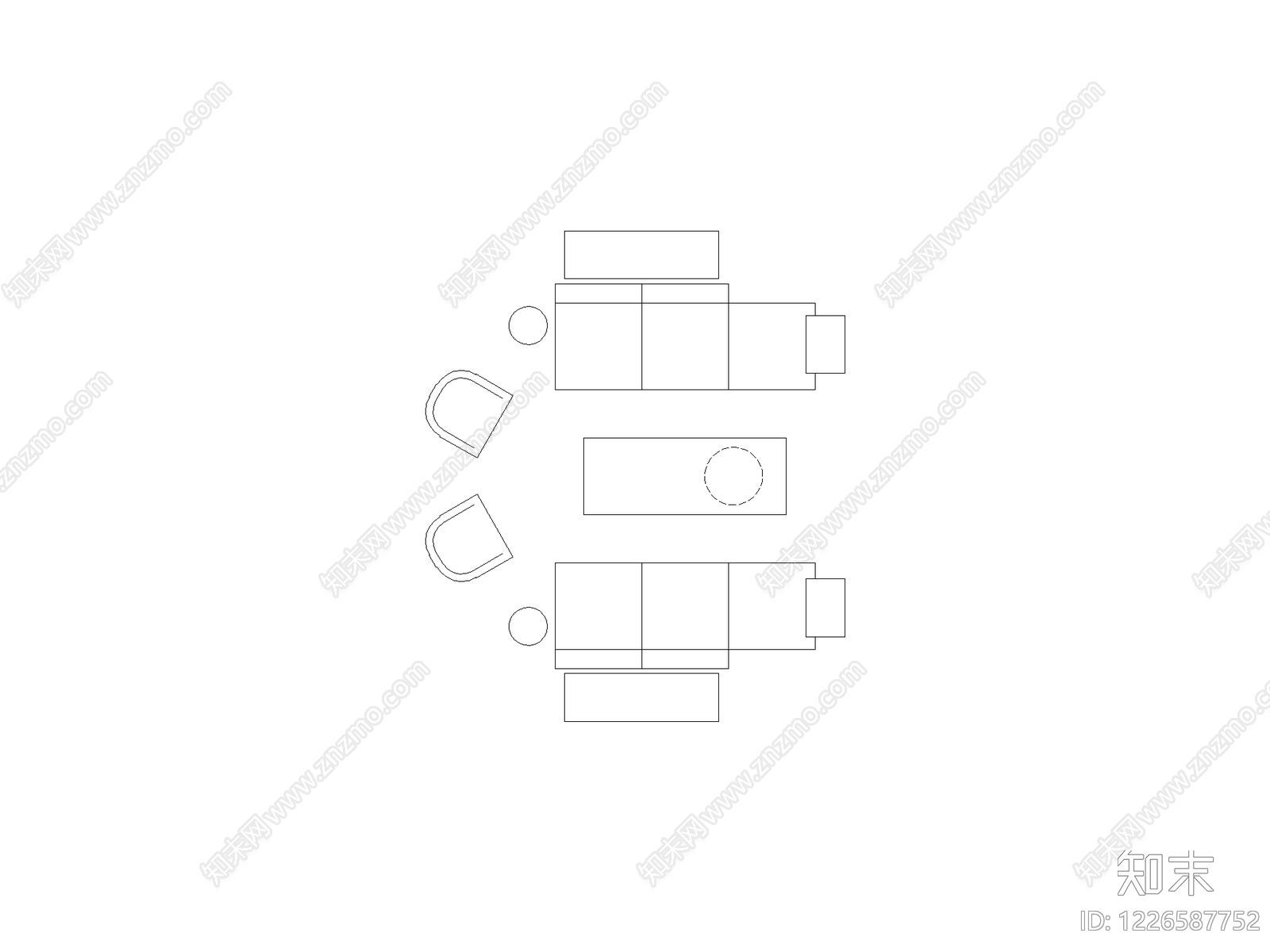 现代沙发CAD图纸