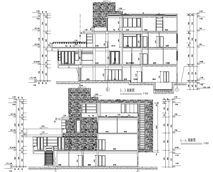 [北京]某三层流水别墅建筑施工图施工图下载【ID:149889186】