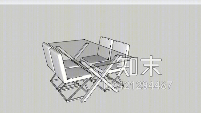 餐桌和Vertigo椅SU模型下载【ID:421294487】