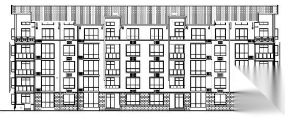 某五层住宅楼建筑方案图cad施工图下载【ID:149850136】