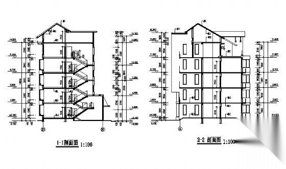 某五层住宅楼建筑方案图cad施工图下载【ID:149850136】