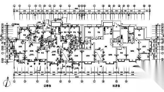 某五层住宅楼建筑方案图cad施工图下载【ID:149850136】