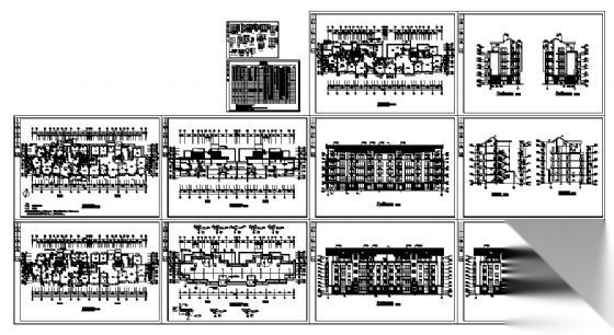 某五层住宅楼建筑方案图cad施工图下载【ID:149850136】