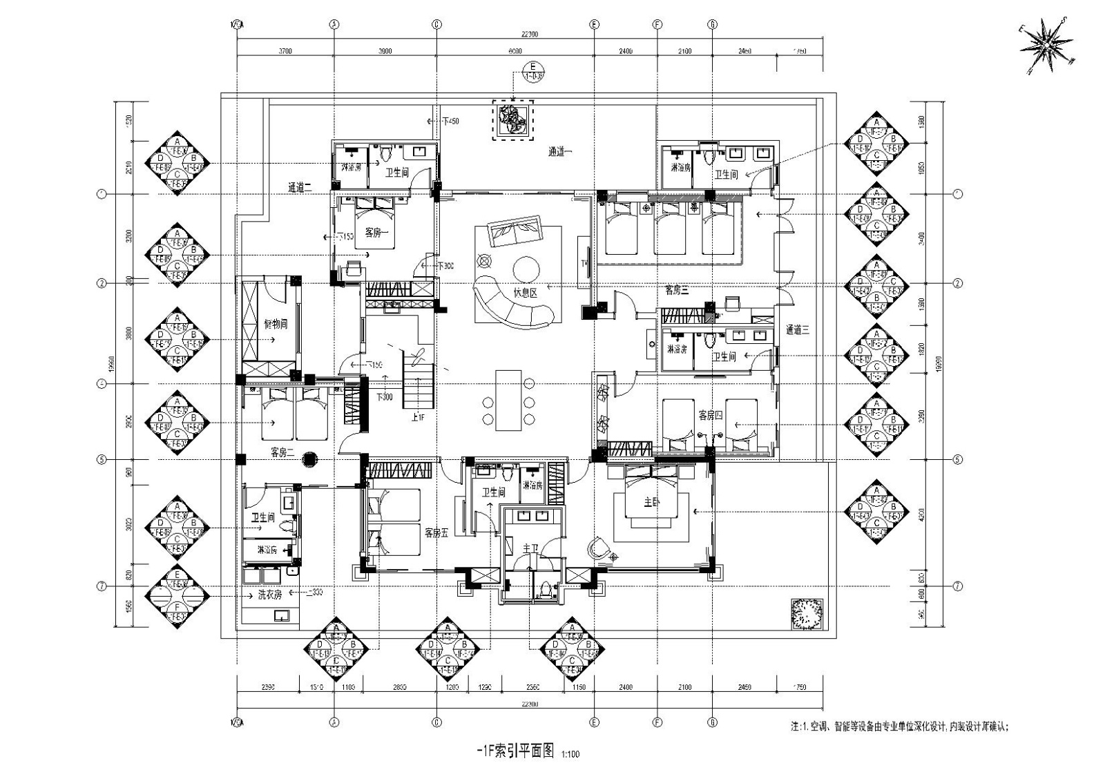 [海南]-清水湾珊瑚宫殿900㎡别墅施工图施工图下载【ID:160072153】