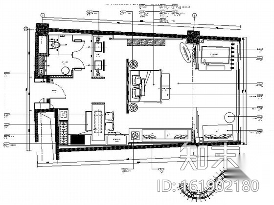 [三亚]五星级度假酒店中式标准大床房装修图（含效果）施工图下载【ID:161902180】