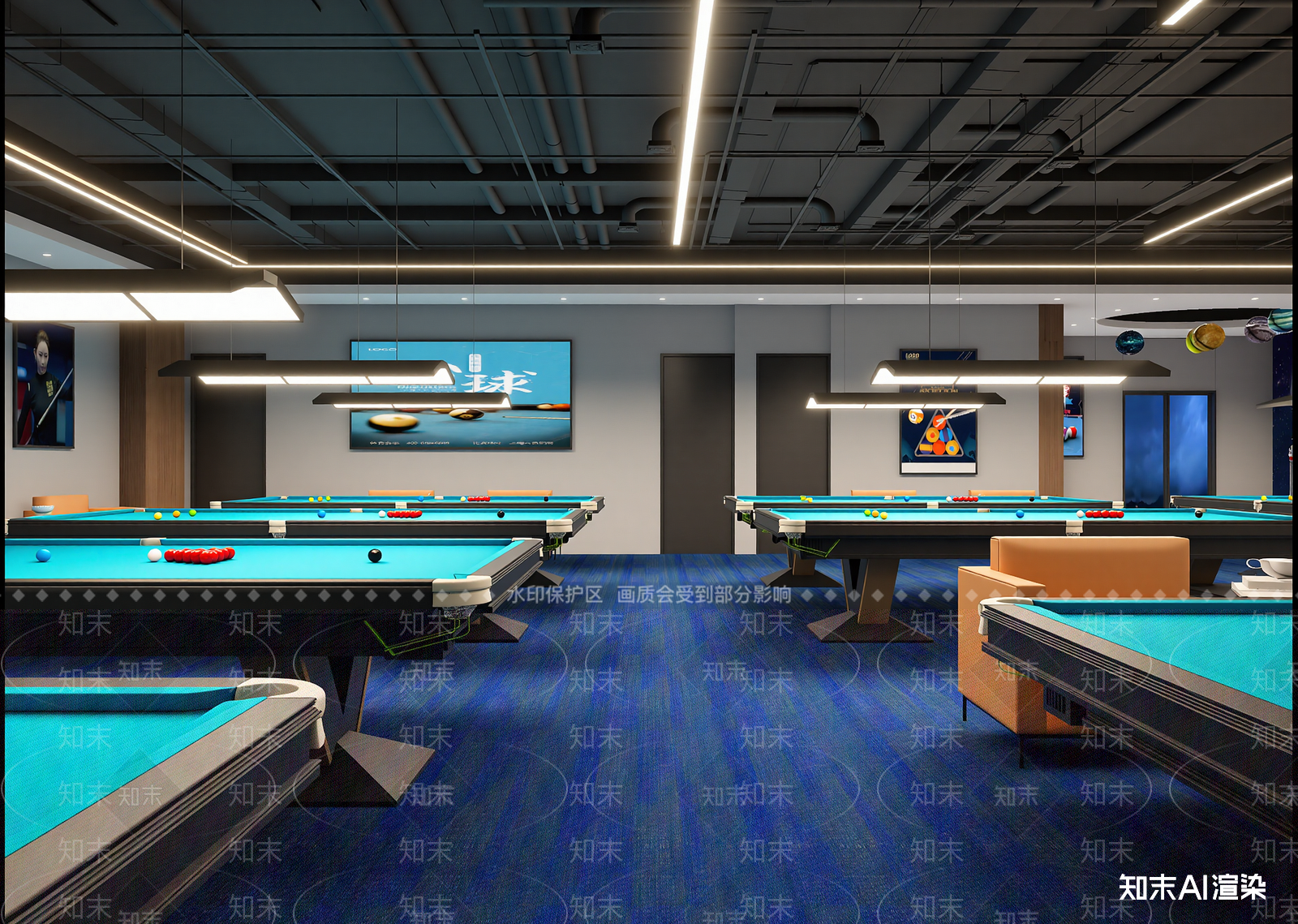台球室3D模型下载【ID:1214089541】