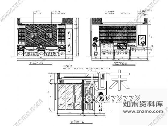 图块/节点别墅小卧室立面设计图cad施工图下载【ID:832272772】