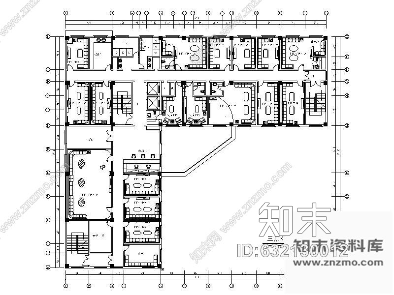 施工图某三星级酒店KTV室内装修图cad施工图下载【ID:632130012】