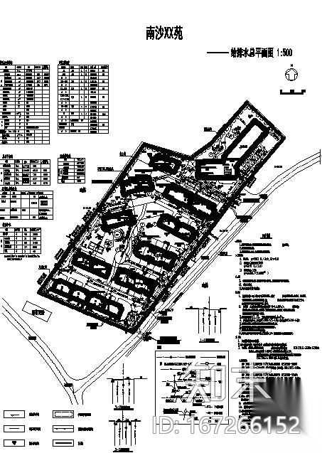 广东某小区给排水总平面图cad施工图下载【ID:167266152】