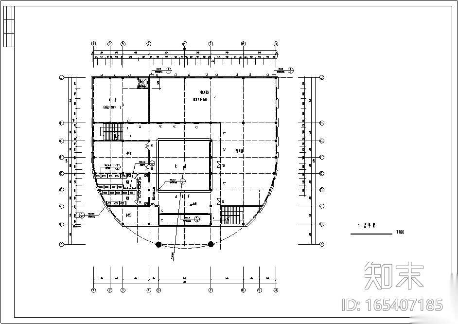 城建图书馆设计方案图（设计方案CAD）cad施工图下载【ID:165407185】