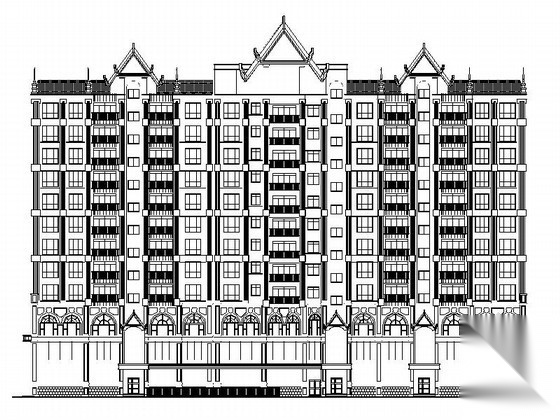 [西双版纳]某十二层商住楼建筑施工图（含效果图）cad施工图下载【ID:166199101】