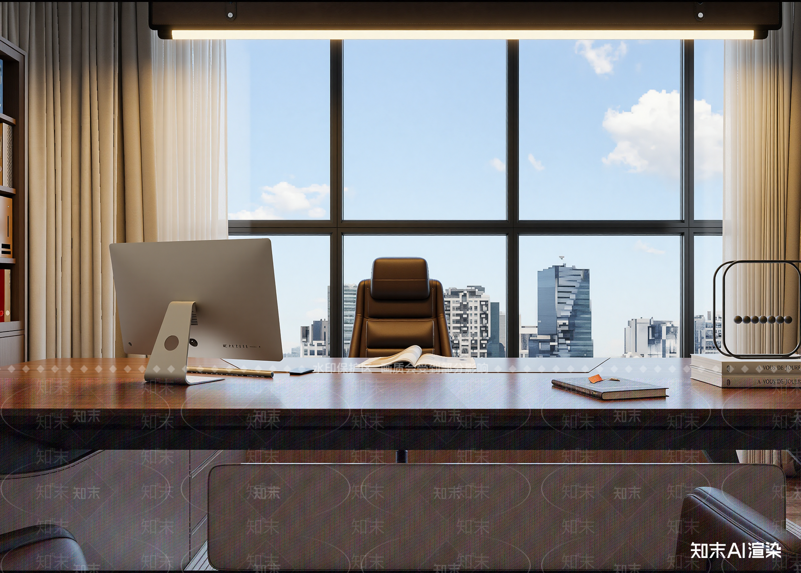 现代董事长办公室3D模型下载【ID:1214600469】