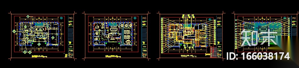 [四川]建筑工程公司办公室精装修设计施工图（附效果图+...施工图下载【ID:166038174】