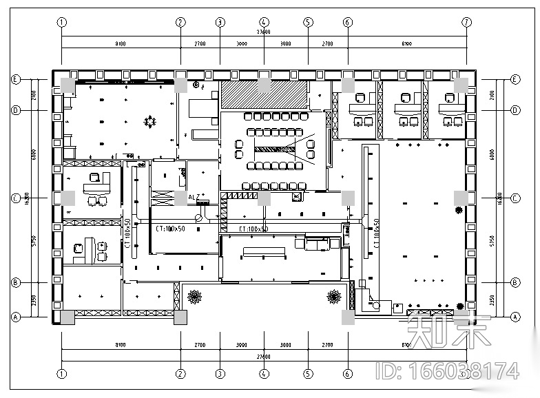 [四川]建筑工程公司办公室精装修设计施工图（附效果图+...施工图下载【ID:166038174】