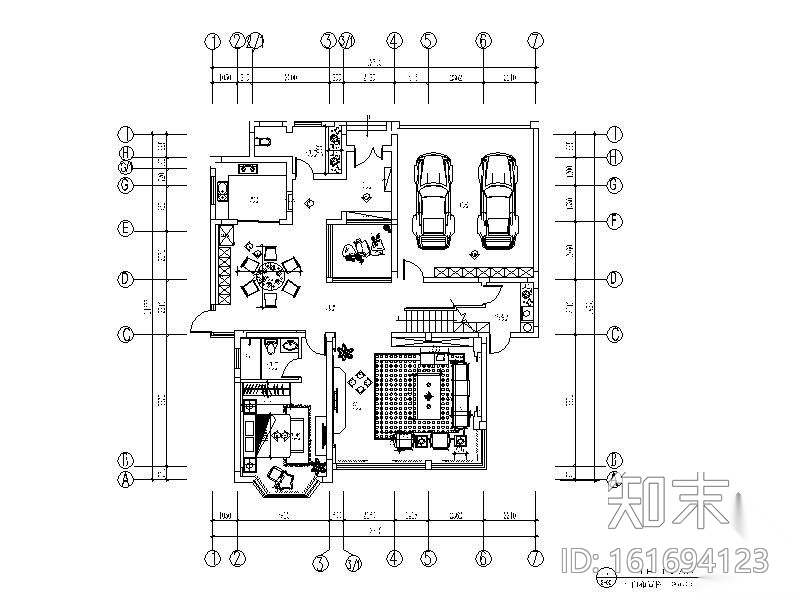 [中式]某景园二层别墅施工图（含实景)cad施工图下载【ID:161694123】