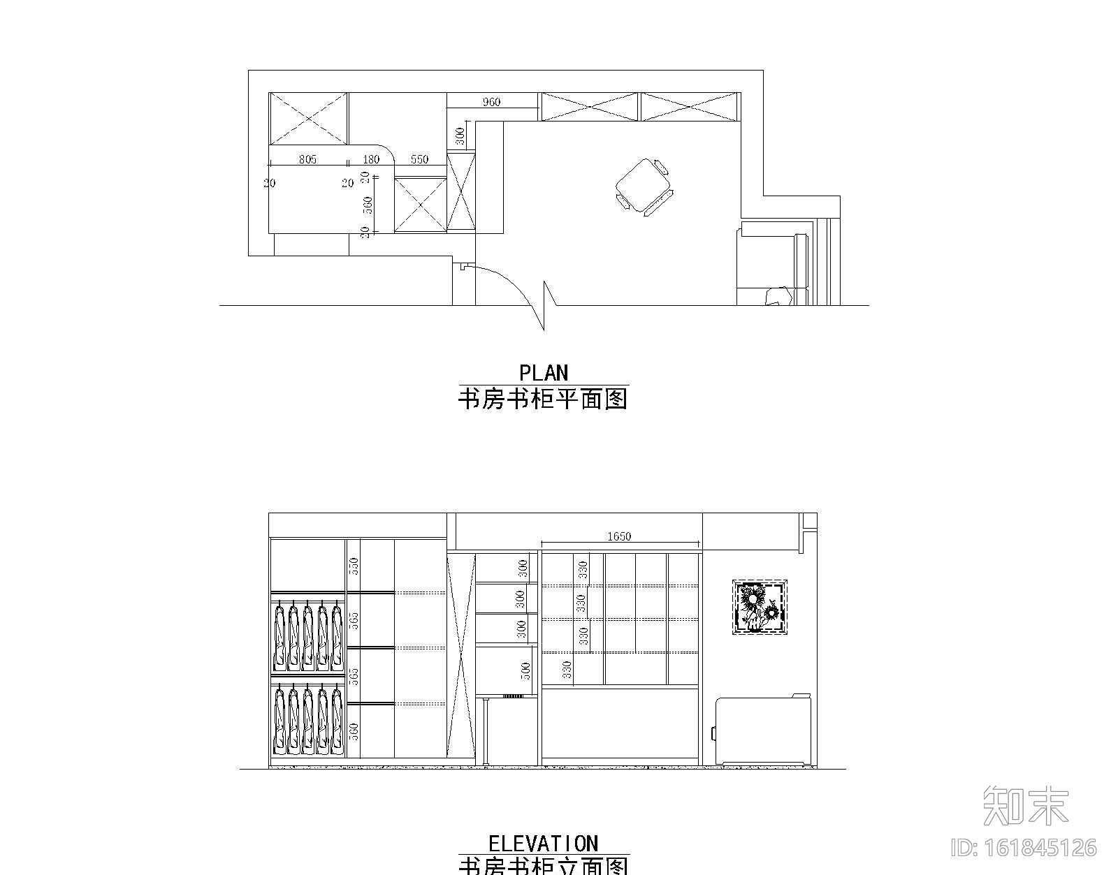 51套书柜书架设计CAD设计图纸cad施工图下载【ID:161845126】