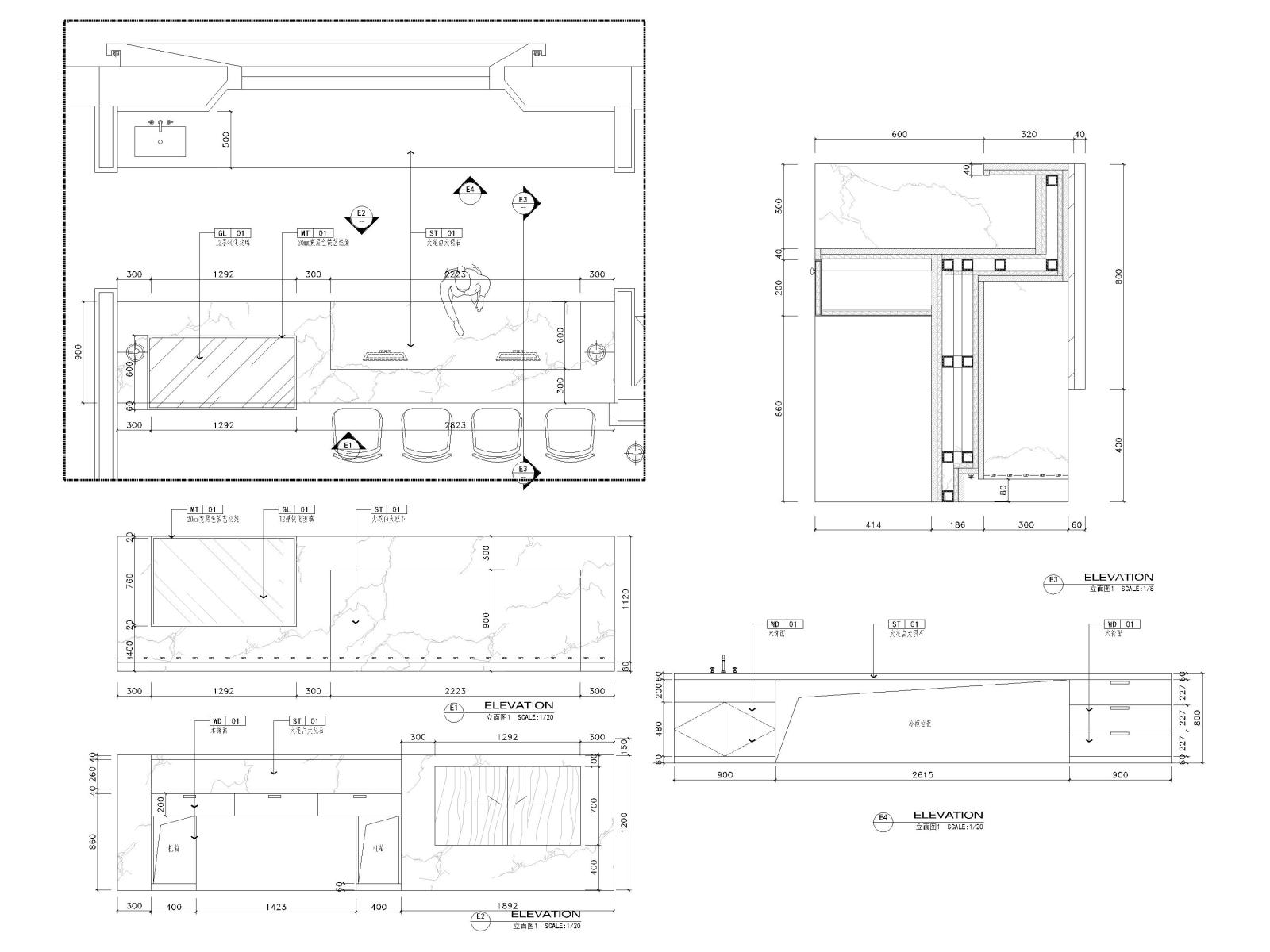 江苏900㎡中式餐厅装修设计施工图+SU模型cad施工图下载【ID:1131206374】