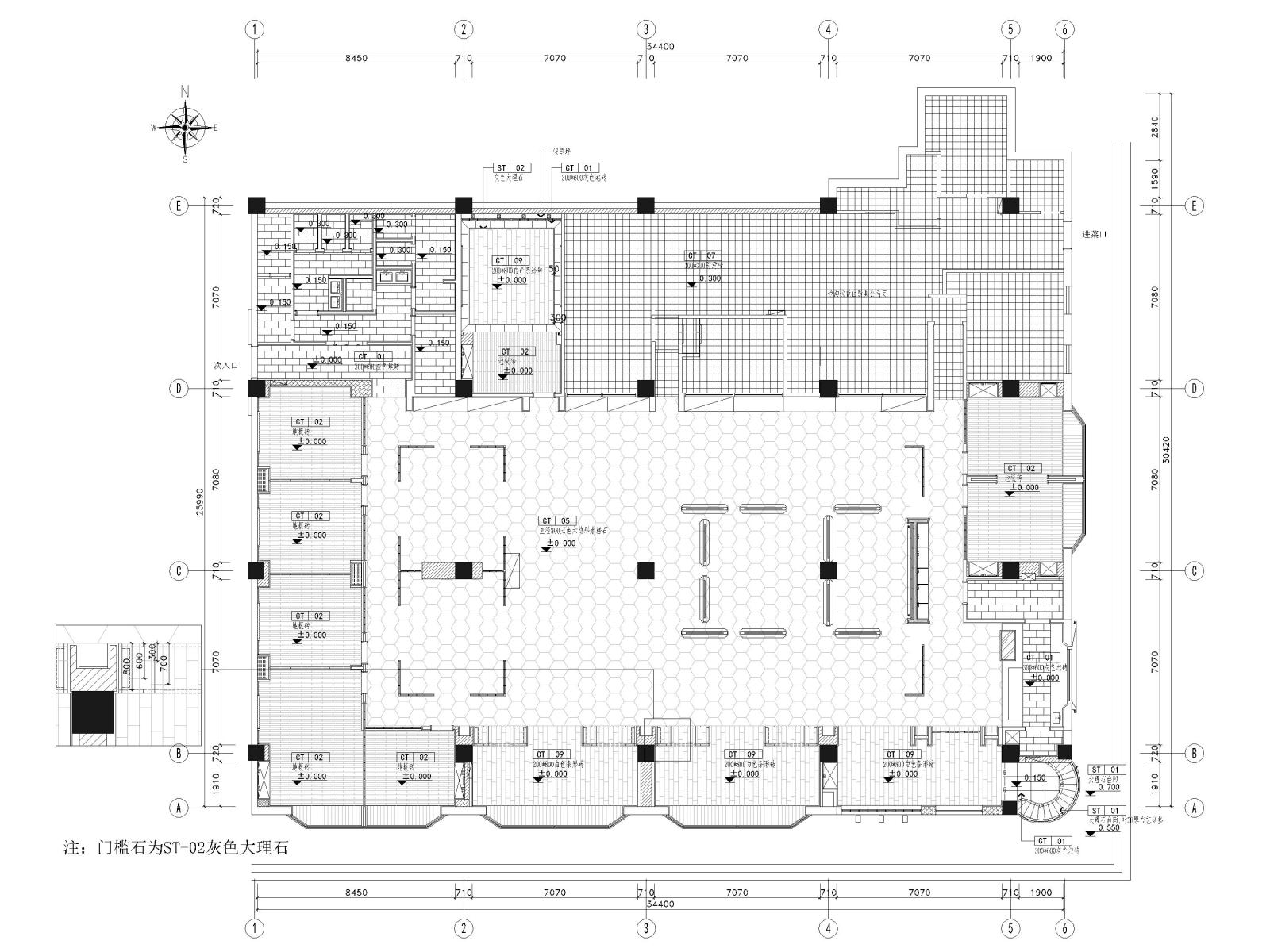 江苏900㎡中式餐厅装修设计施工图+SU模型cad施工图下载【ID:1131206374】