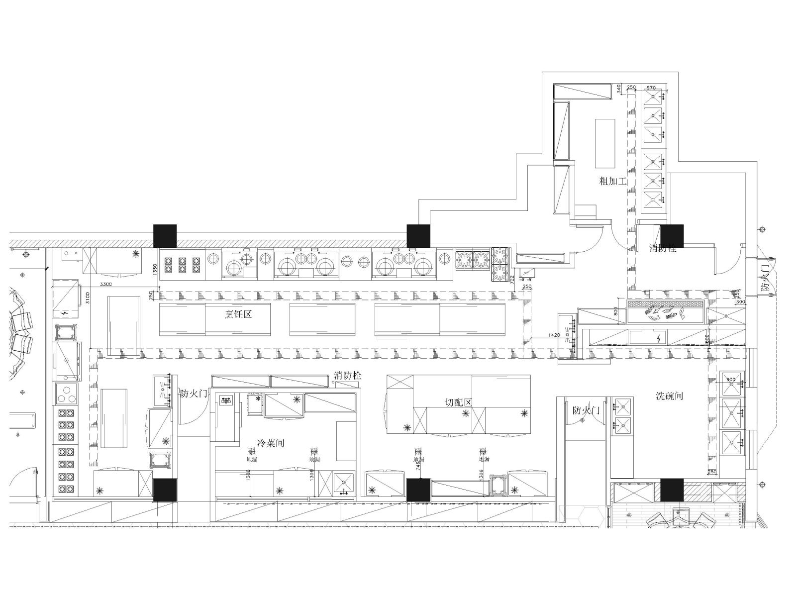 江苏900㎡中式餐厅装修设计施工图+SU模型cad施工图下载【ID:1131206374】