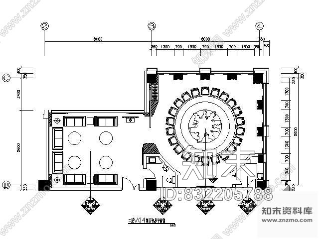 图块/节点中餐厅包间装修图平面施工图下载【ID:832205788】