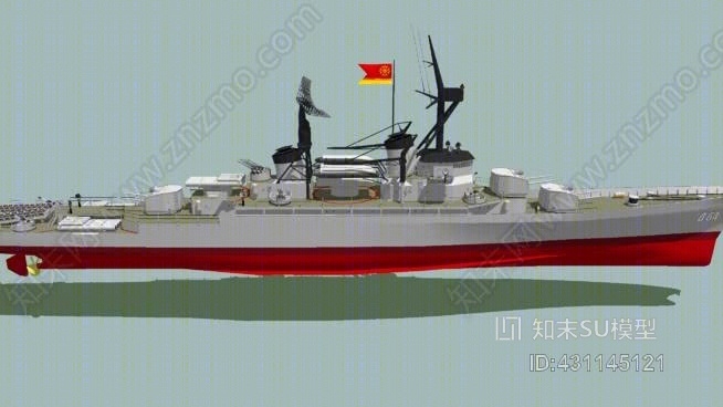 wwii驱逐舰“birigarro”SU模型下载【ID:431145121】