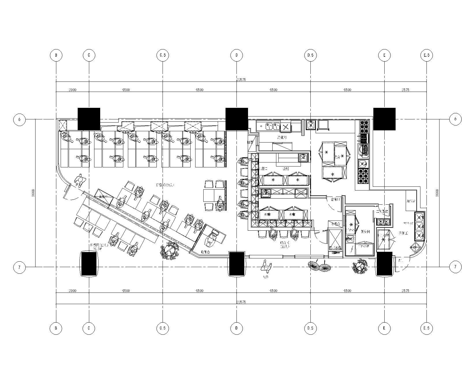 CHAO巢羽-上海舞伎居酒屋室内装修施工图+效果图SU模型cad施工图下载【ID:160424101】