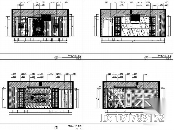 [山东]原创设计高端商务典雅中式风情五星级酒店装修施...cad施工图下载【ID:161783152】